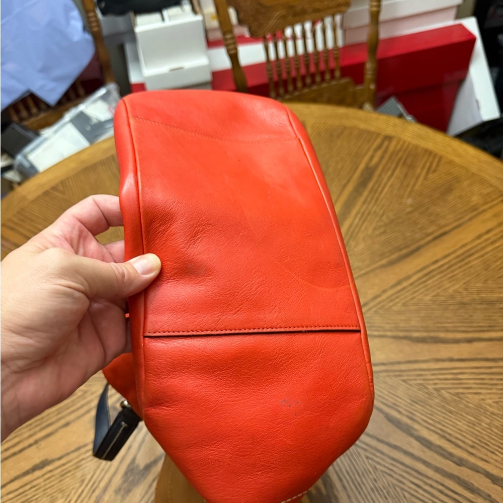 Coach Colorblock Carrie Tote Red and Navy Interior Bag - Picture 6 of 7
